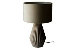 Heart of House Elvington Ribbed Ceramic Table Lamp - Grey.